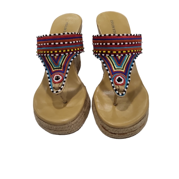 EUC Colin Stuart boho Bohemian Beaded Wedge Espedrilles 7-7.5 - Picture 5 of 14